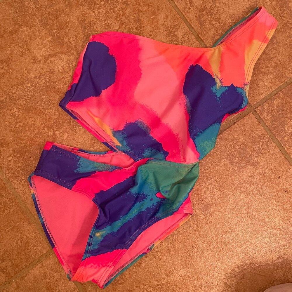 Sugar & Jade One Shoulder 1 Piece Swimsuit Girls' size 10 / M